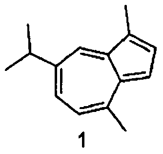 Guaiac orchid hydrocarbon azulene ramification and preparing method and application thereof