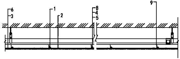 Large-specification thin-wall metal plate suspended ceiling structure