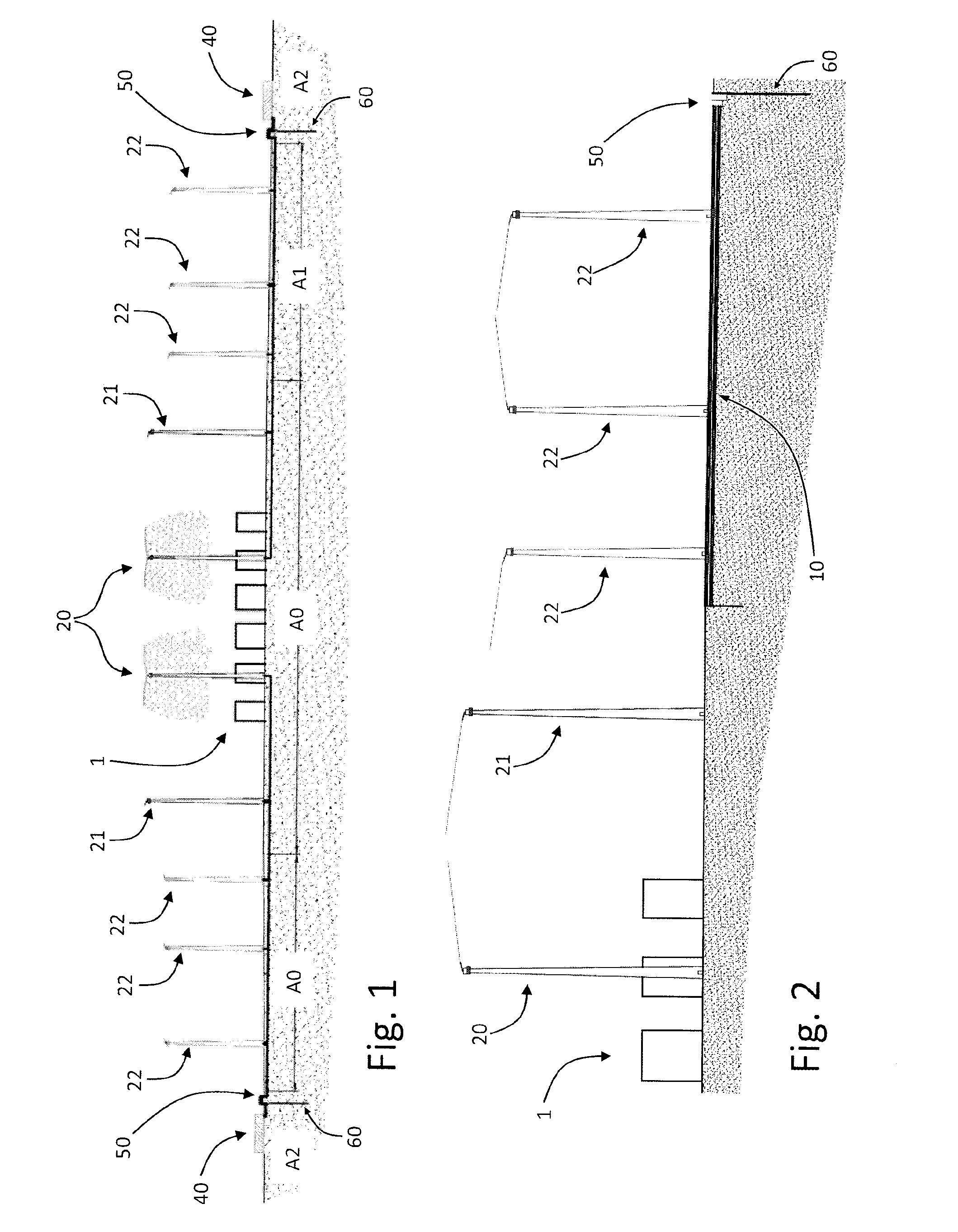 System for abatement of noxious emissions in the atmosphere from an industrial or nuclear power plant