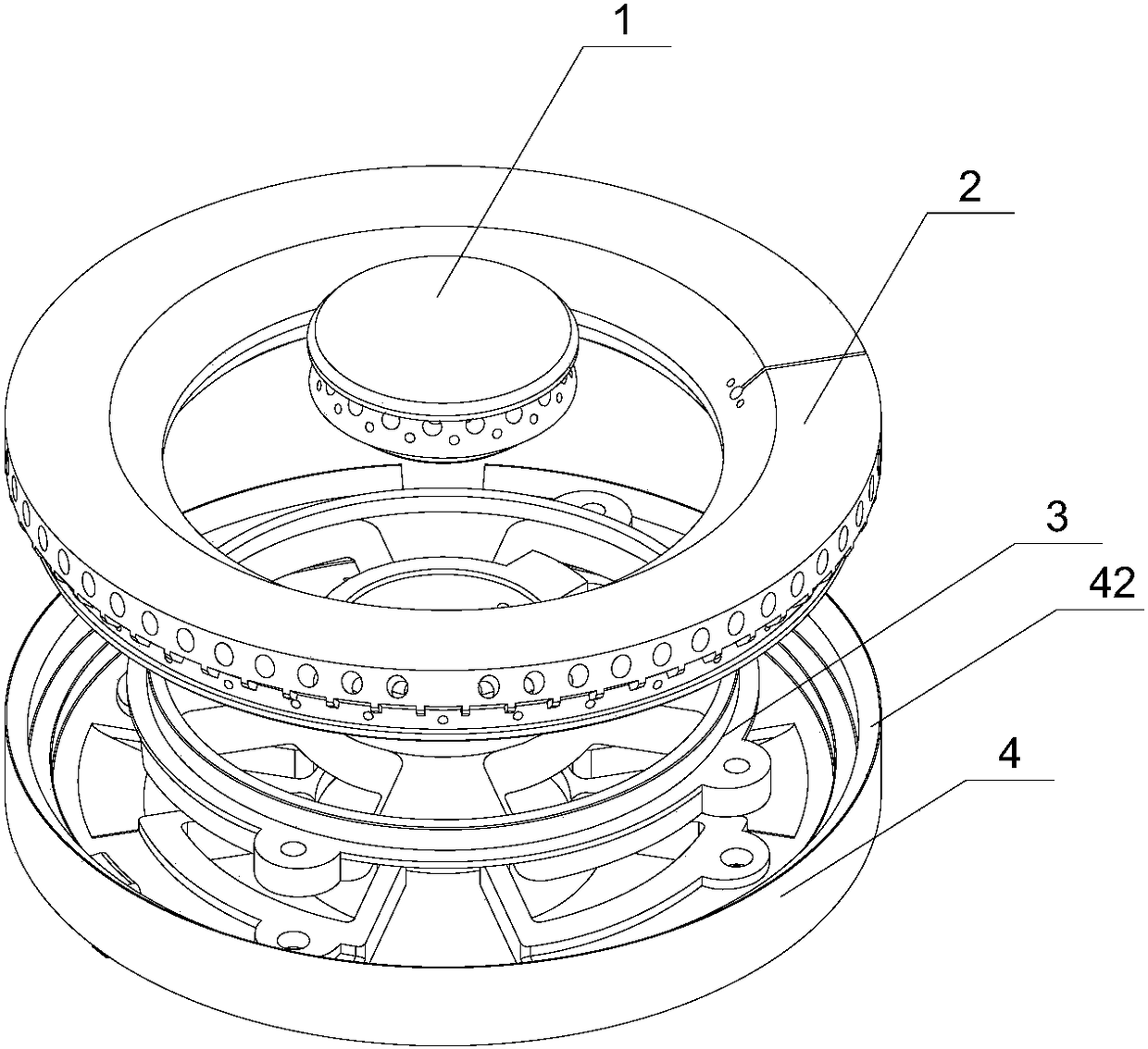 A burner with flame-stabilizing structure