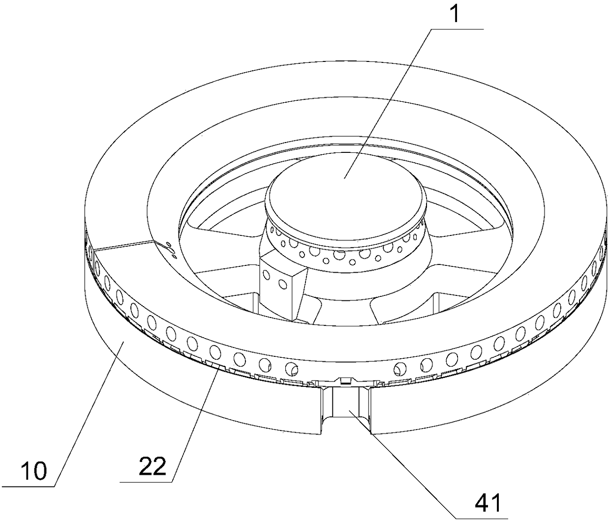 A burner with flame-stabilizing structure