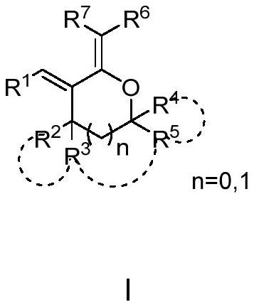 Poly-substituted tetrahydrofuran and tetrahydropyrane diene compound and preparation method thereof