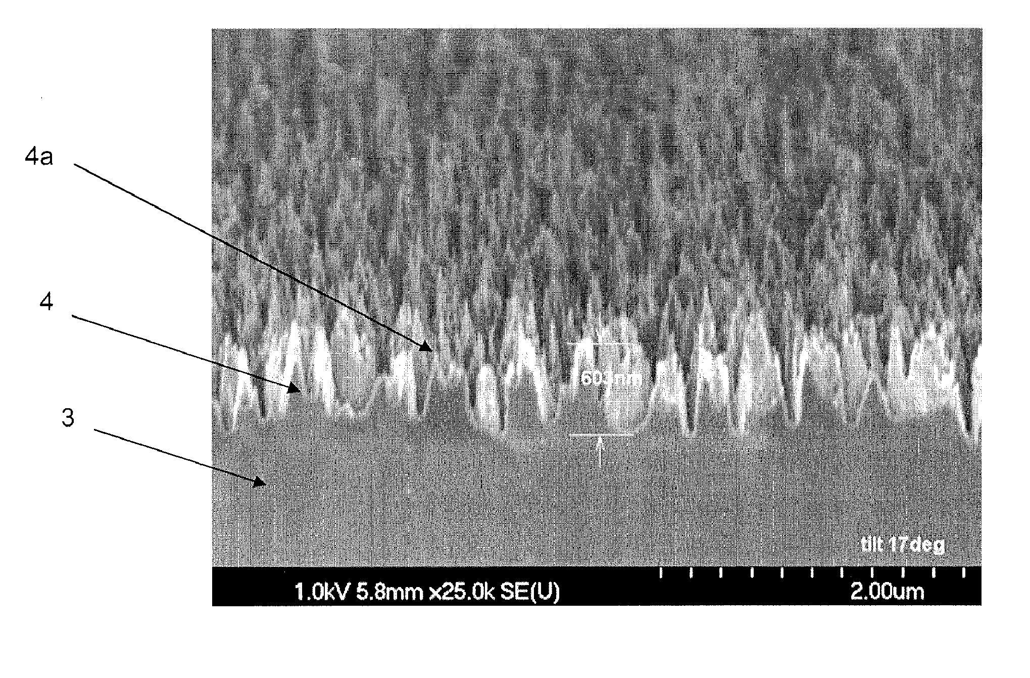 Production of self-organized pin-type nanostructures, and the rather extensive applications thereof