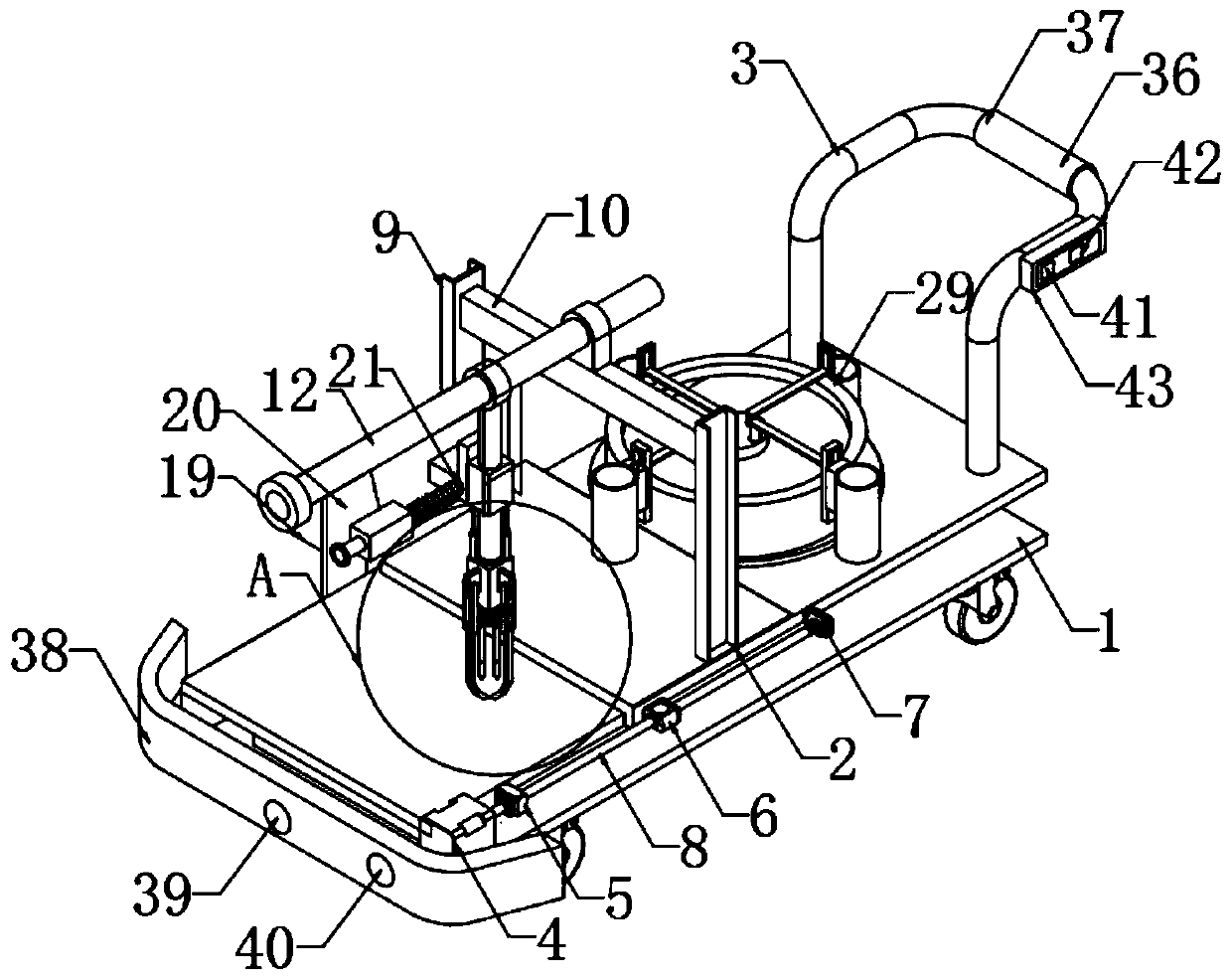 Carrying device for explosive production and metering mechanism thereof