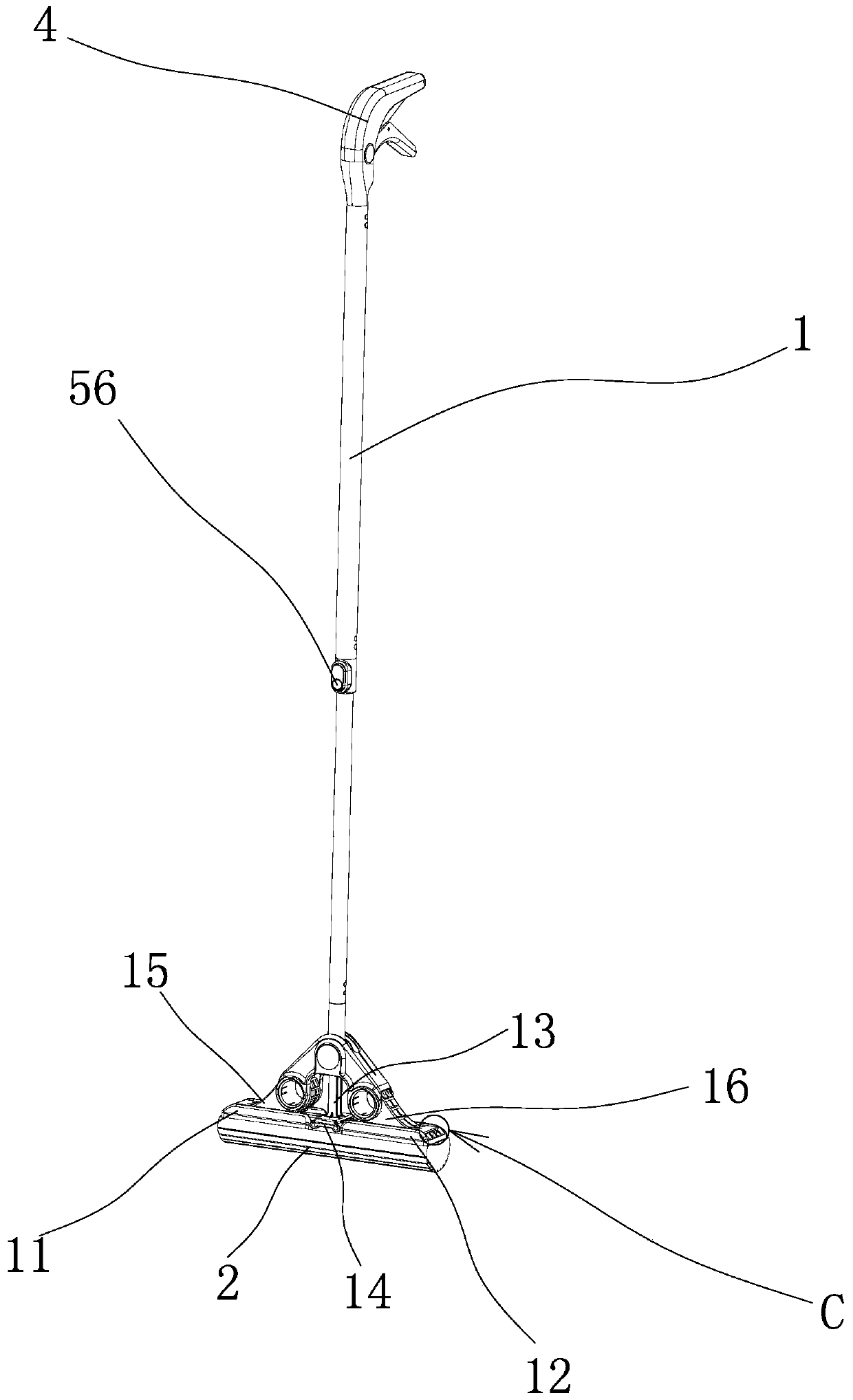 Telescopic folding wringing collodion mop