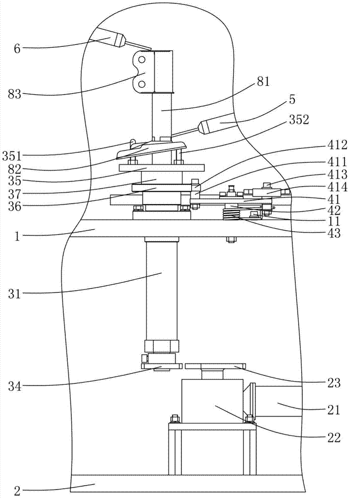 Welding mechanism of a shock absorber welding machine