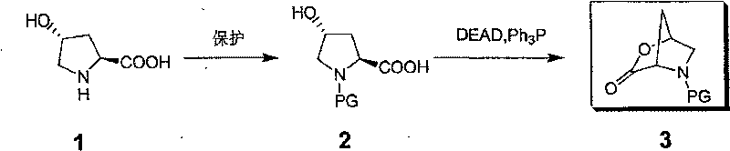 Industrial preparing process of N-tert-butoxy carbonyl-5-aza-2-oxa-3-one-dicyclo-[2,2,1] heptance in one cauldron