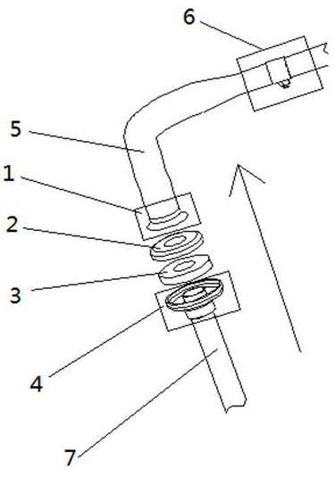 Movable connecting structure of military aircraft canopy demisting pipeline