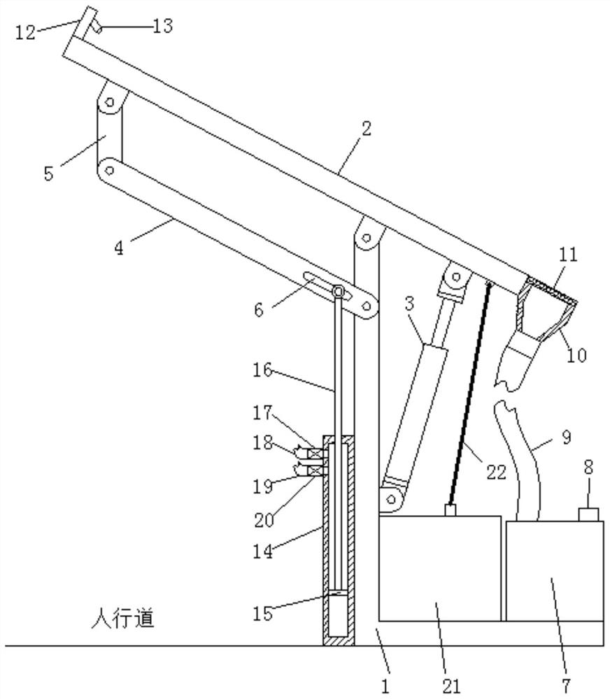 A kind of canopy equipment and its application method for sidewalk sunshade and rain shelter