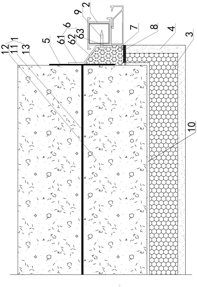 A flexible connection structure of dry-type ductile wallboard and doors and windows and construction method thereof