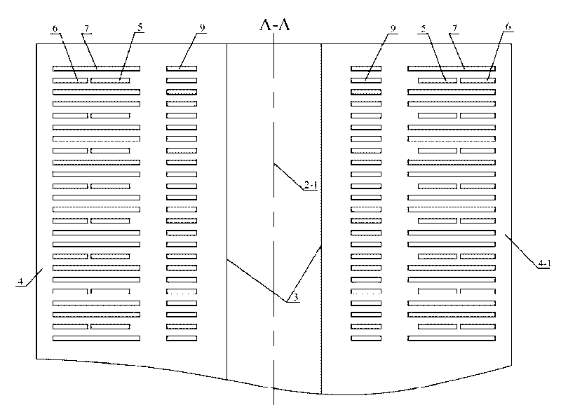 W-shaped flame boiler disposing aperture type over-fire air spouts on stove arch