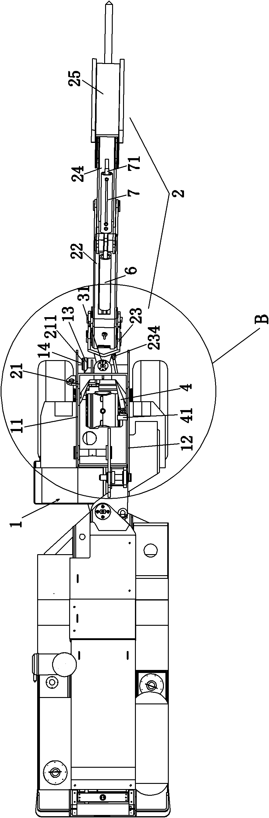 Breaking hammer for wheel type loader