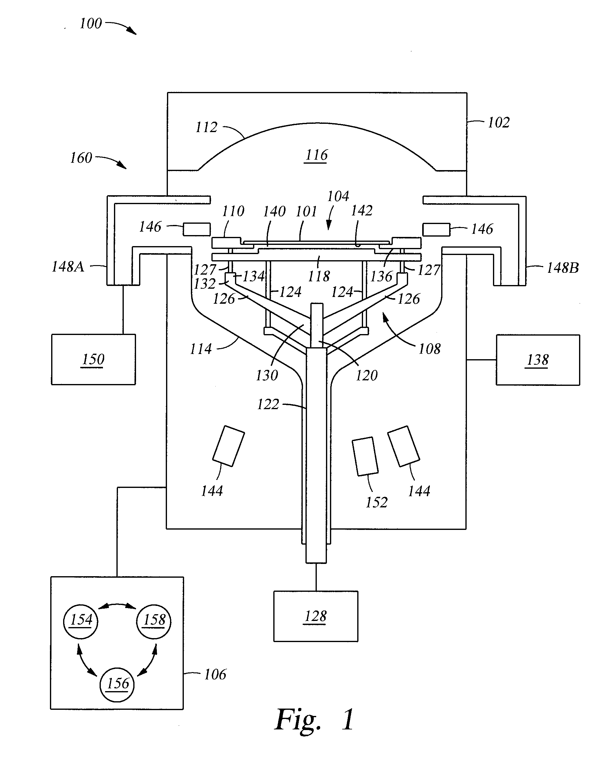 Support assembly for substrate backside discoloration control