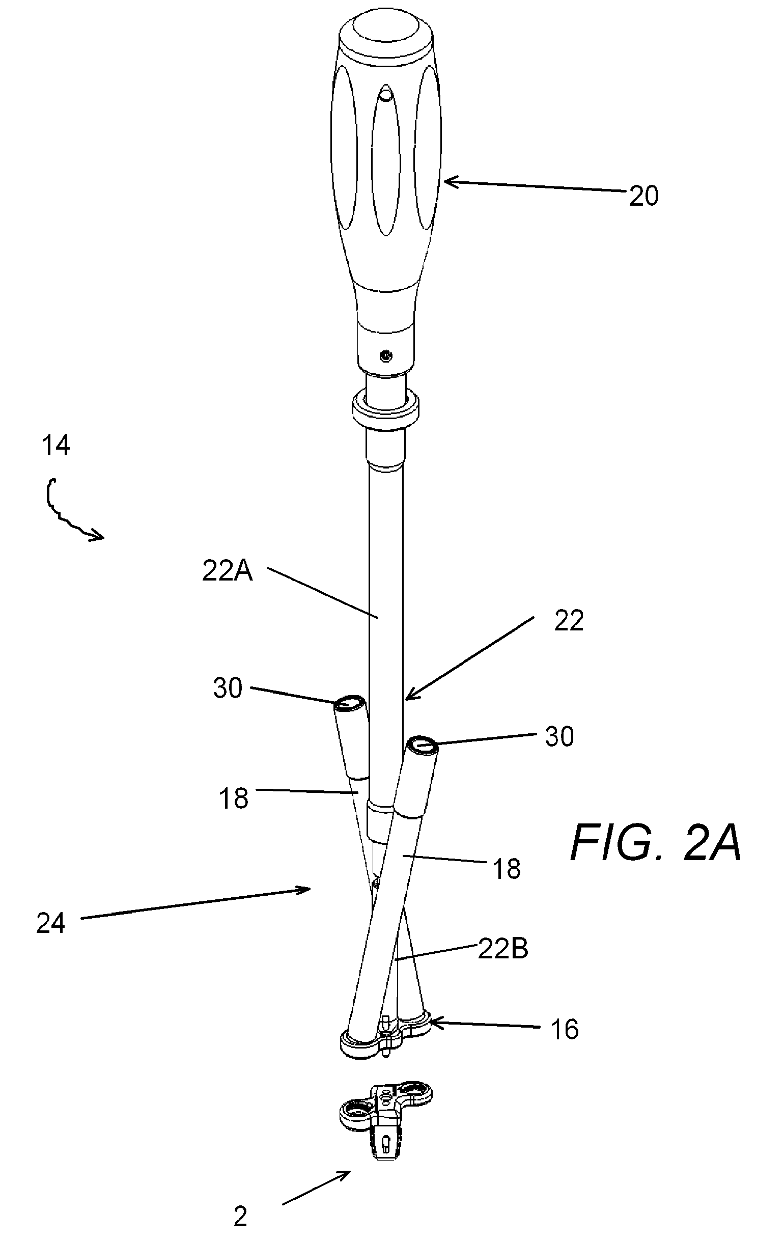 Attachable instrument guide with detachable handle