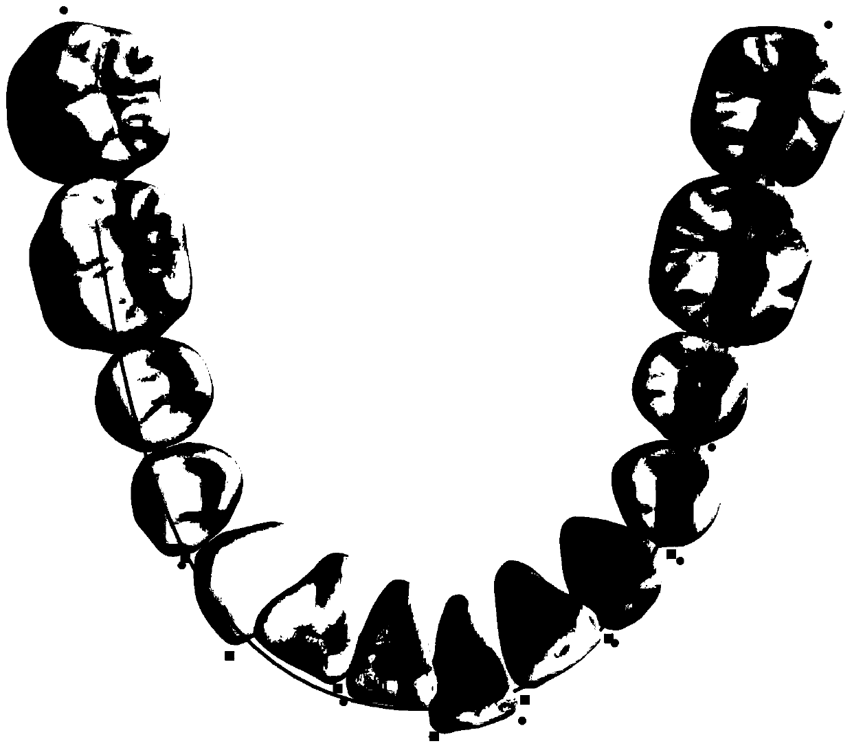 Generation method of occlusion curve of jaw tooth model