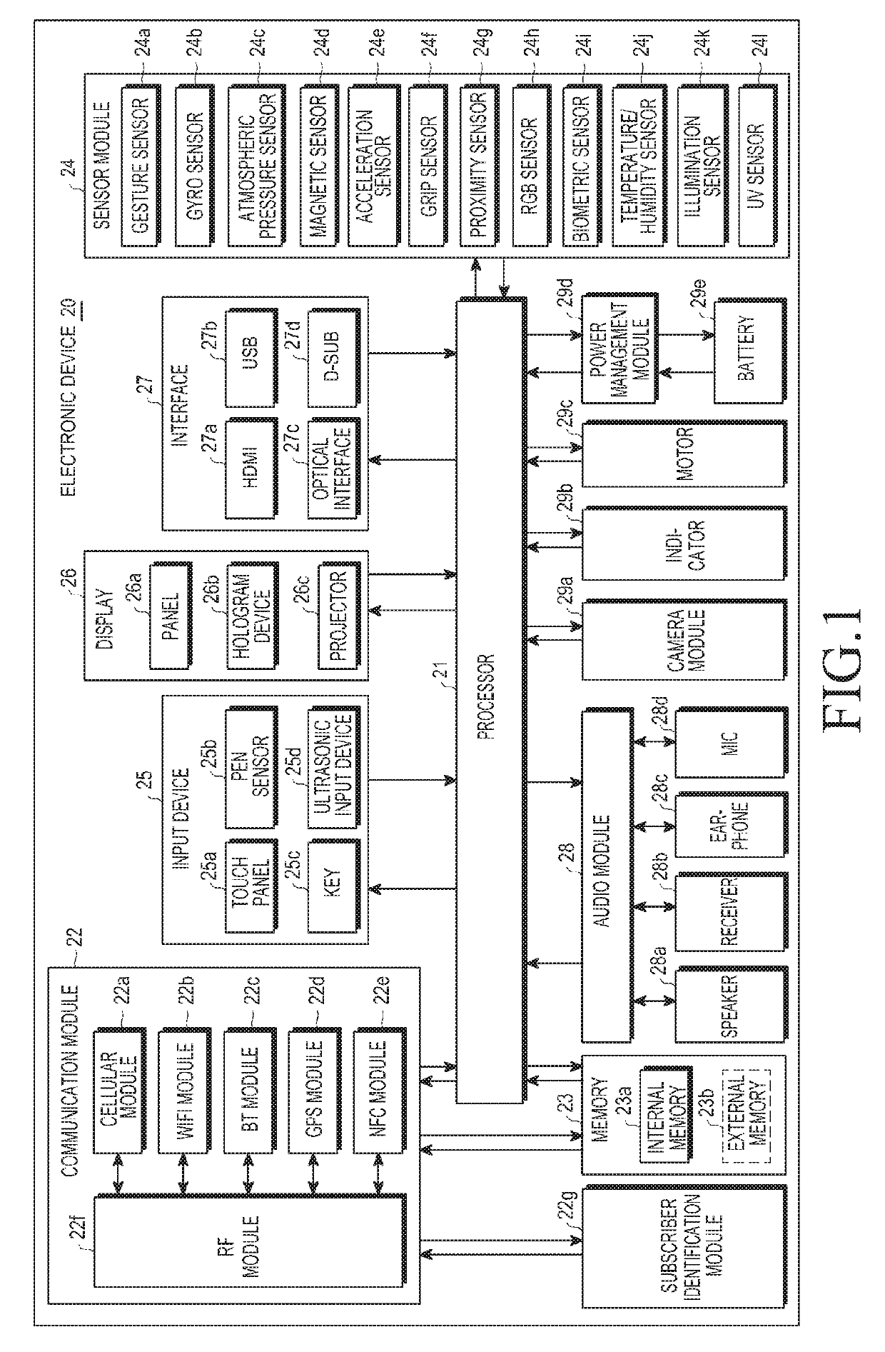 Electronic device with electromagnetic shielding member