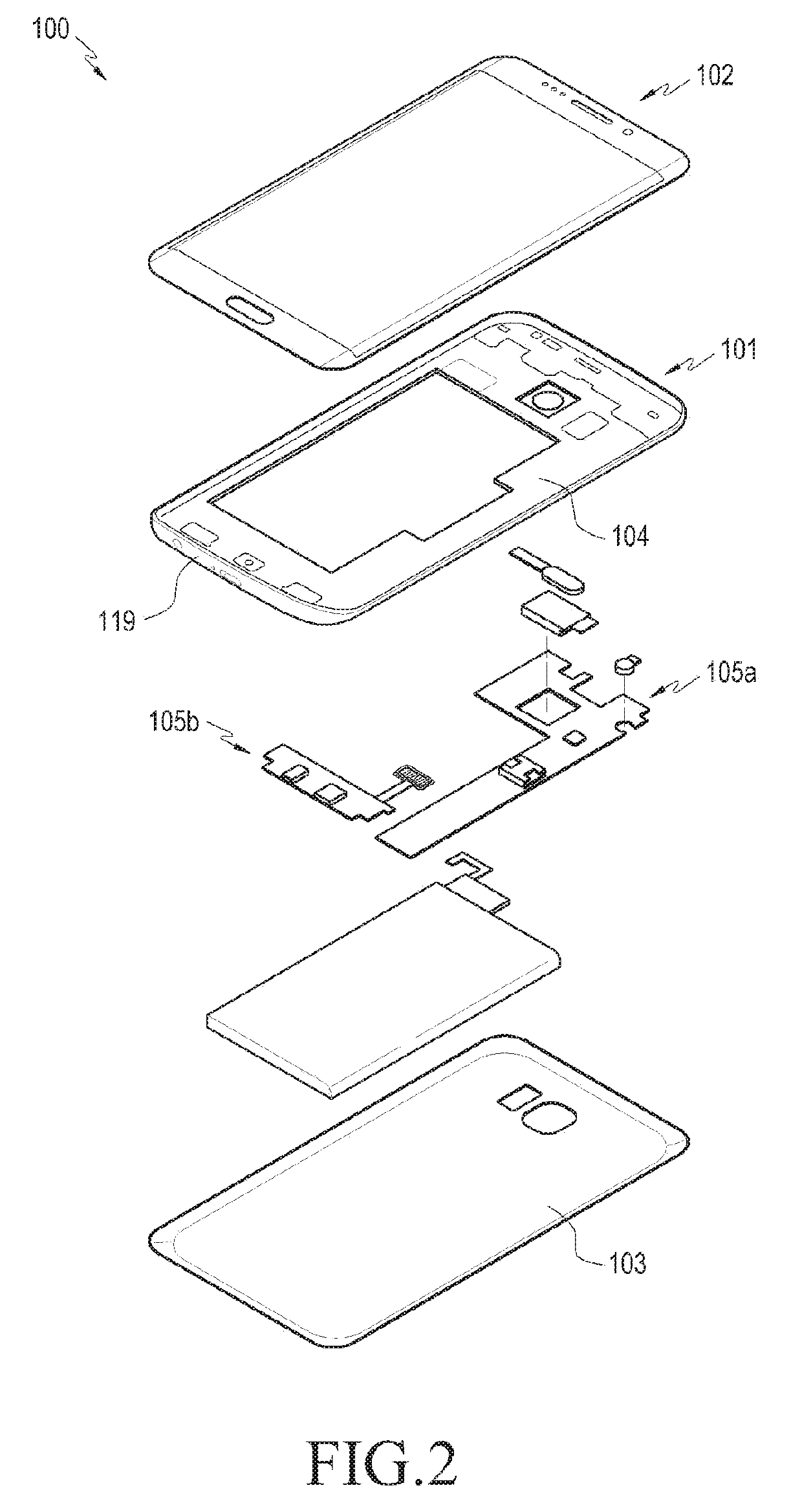 Electronic device with electromagnetic shielding member