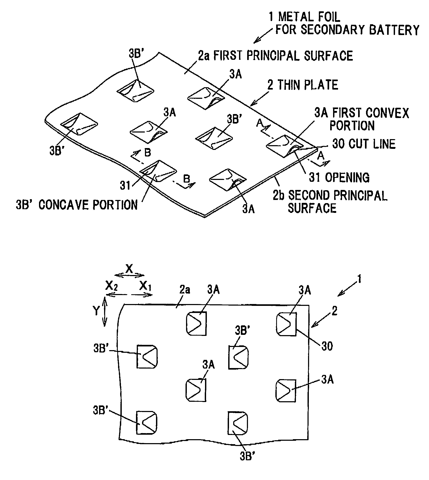 Metal foil for secondary battery and secondary battery
