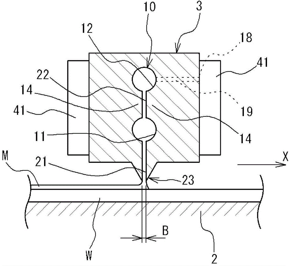 Coating device and coating method