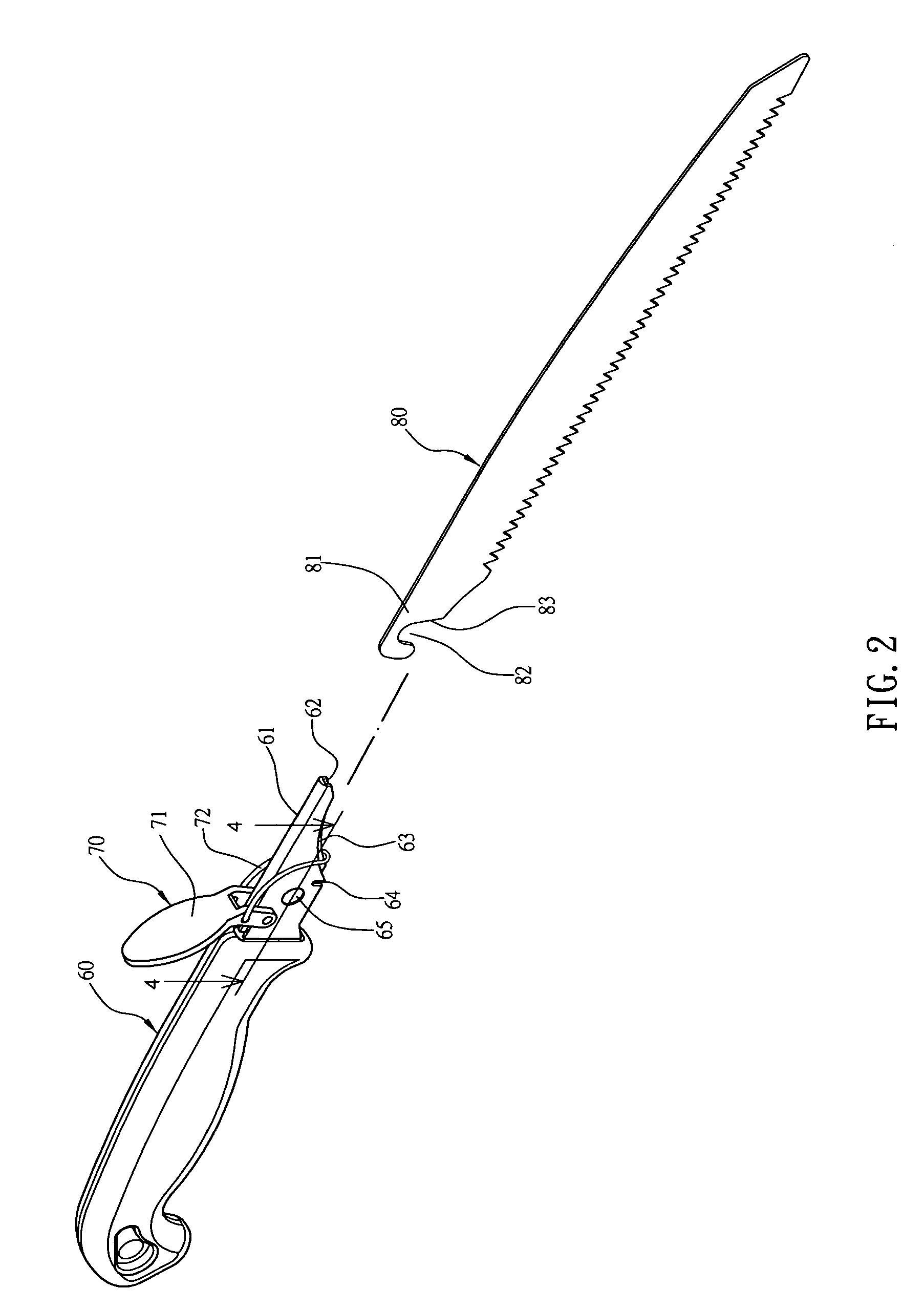 Handsaw having replaceable blade