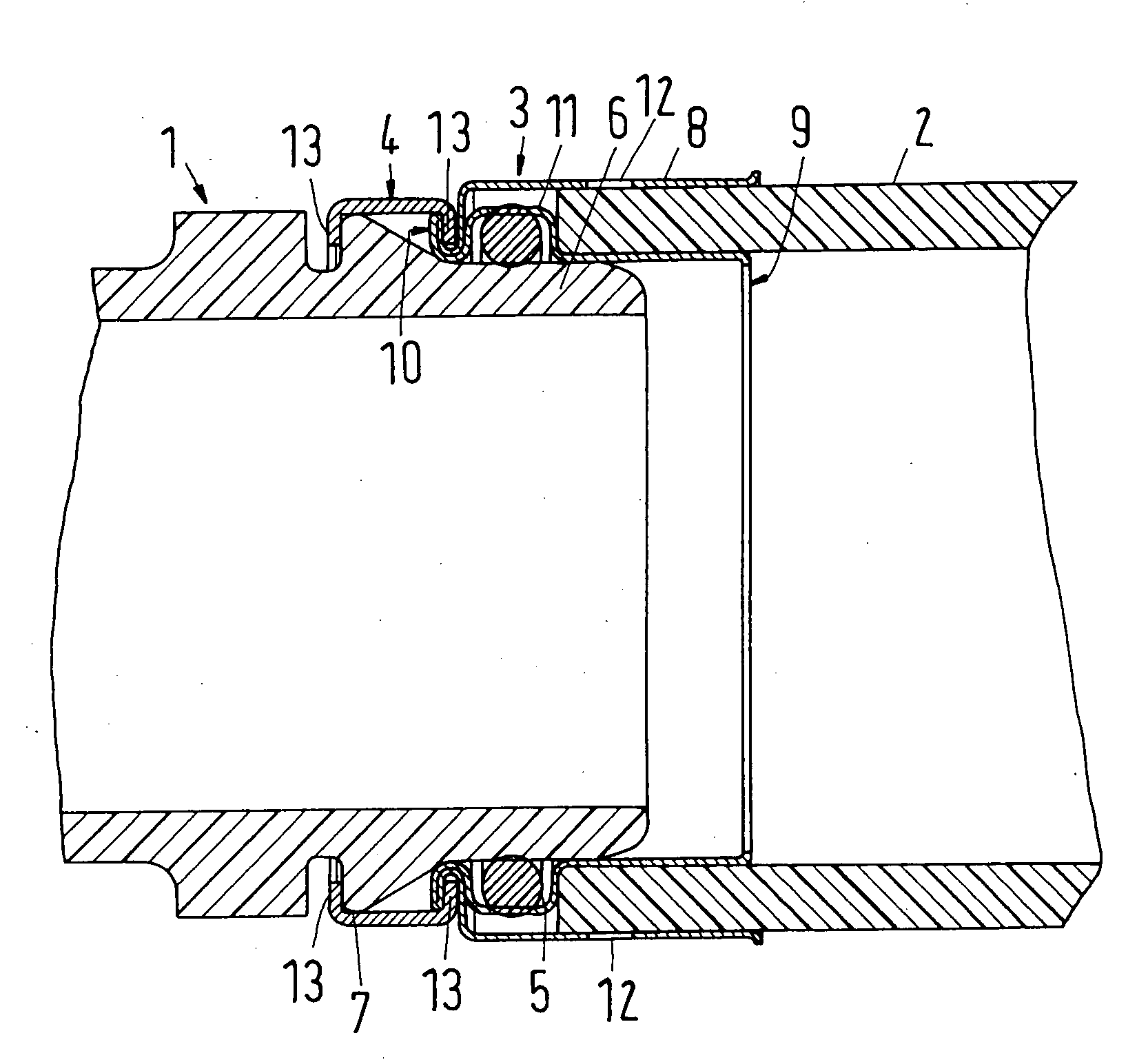 Plug-type connection arrangement for a hose and a pipe