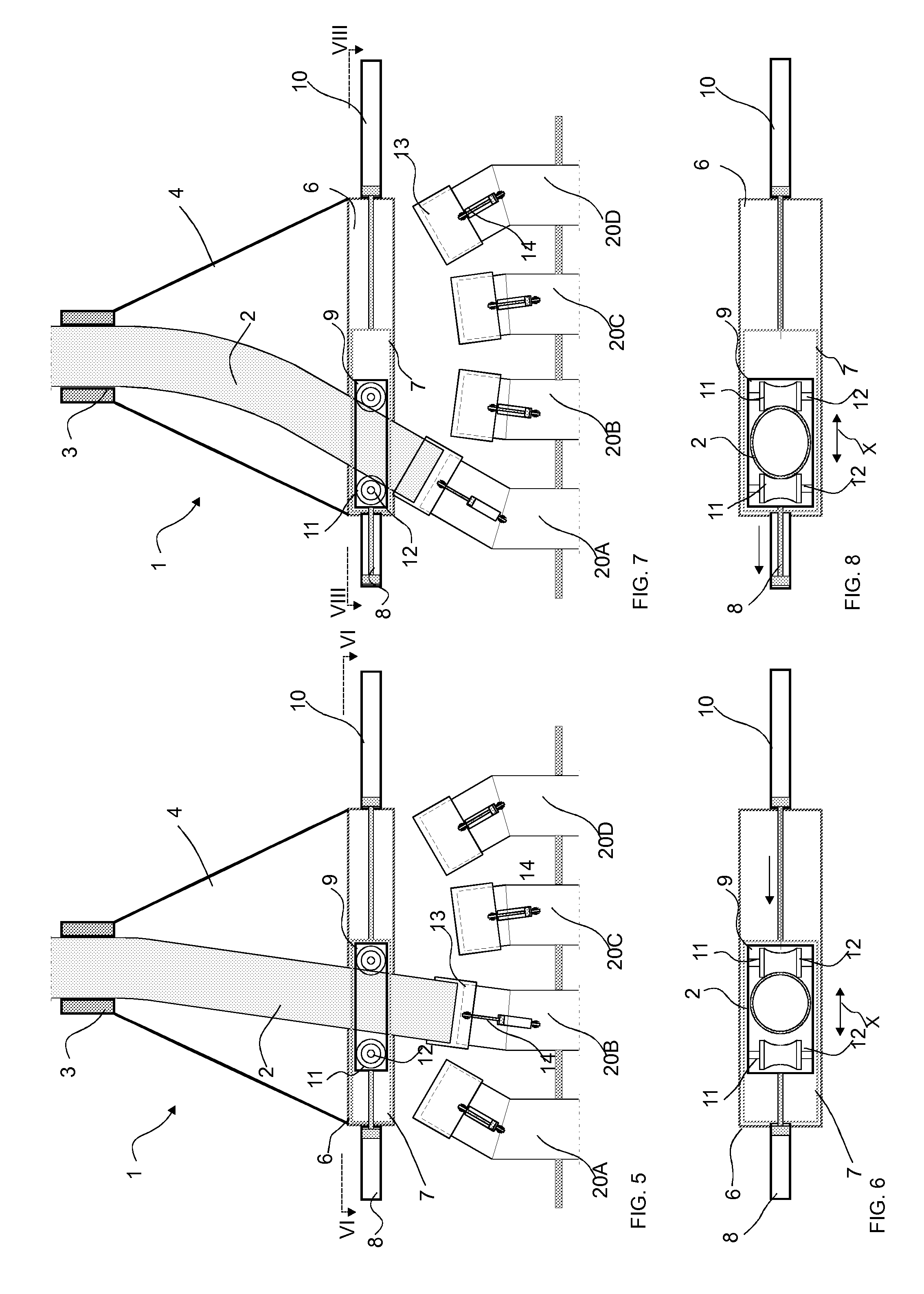 Device for changing a flowpath, and a collection and conveying system for material