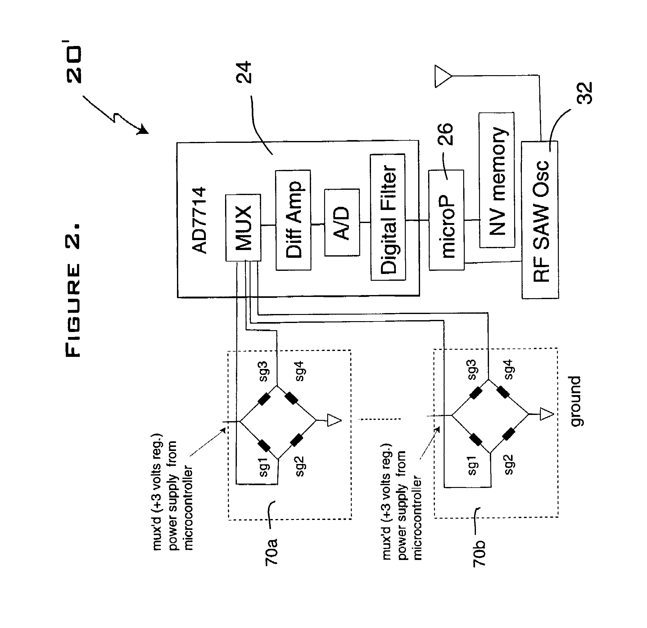 Data collection using sensing units and separate control units with all power derived from the control units