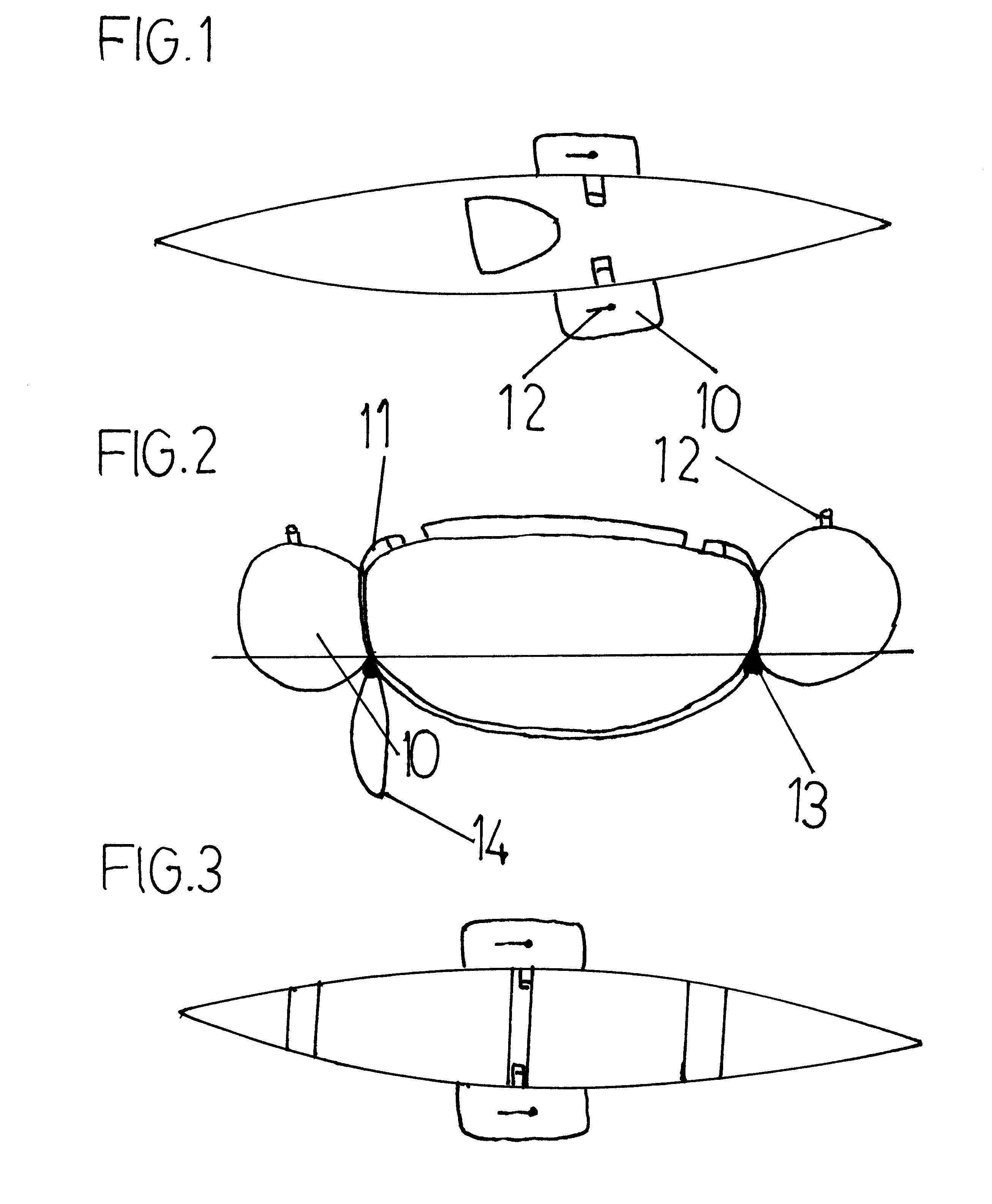 Canoe and kayak mid-point sponsons safety