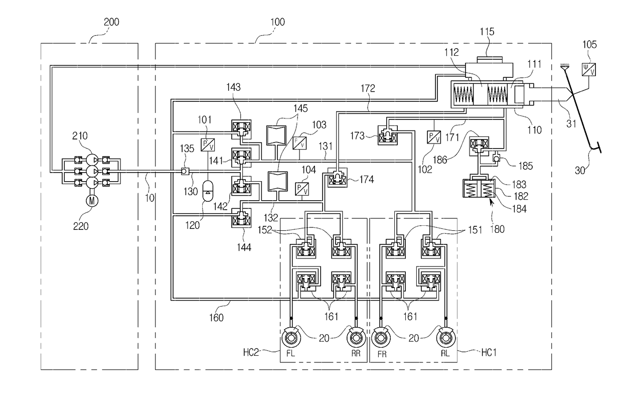 Electric brake system and method thereof