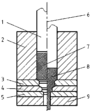 A method for preparing micro-nano copper by multi-directional compression torsion composite extrusion