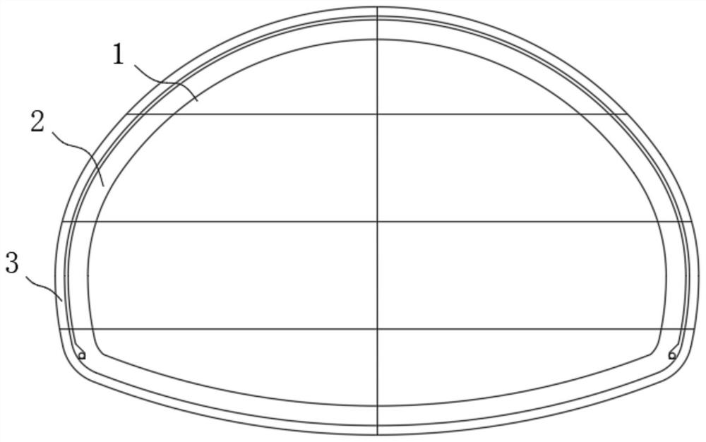 Large-span small-clear-distance shallow-buried tunnel excavation construction method