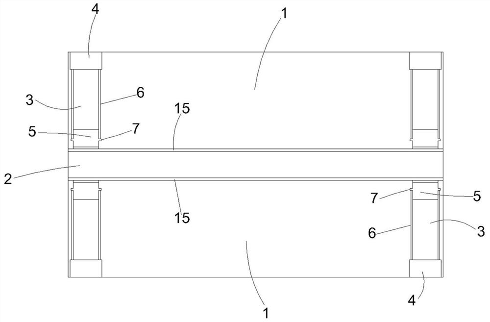 Fabricated hollow outer wall structure and mounting method