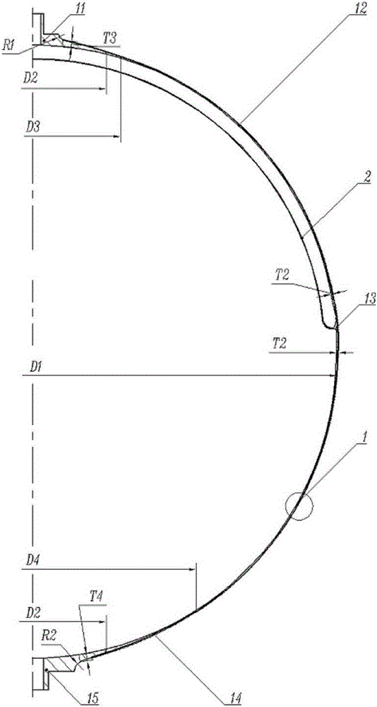 A carbon fiber composite material metal diaphragm storage tank and its manufacturing method