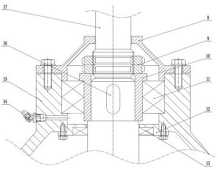 A long-distance vertical floating support shaft system structure