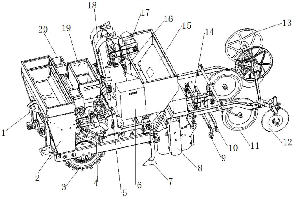 Potato miss-seeding reseeding machine capable of realizing high efficiency precision and low miss-seeding