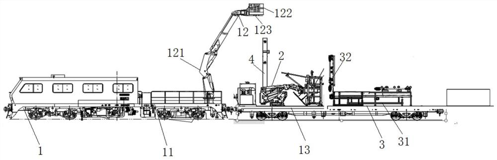 Intelligent arm operating vehicle group capable of operating at low position for installation of cantilever of overhead contact system and operating method