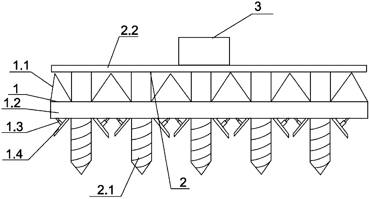 Tillage harrow device for automatic mung bean planter