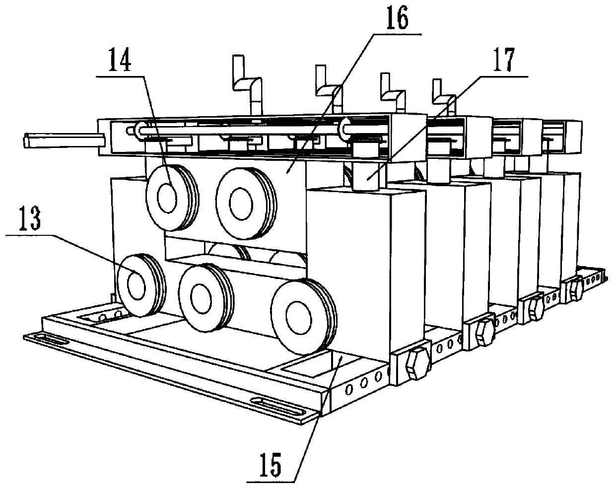 Welding strip correcting device for photovoltaic module laminating machine