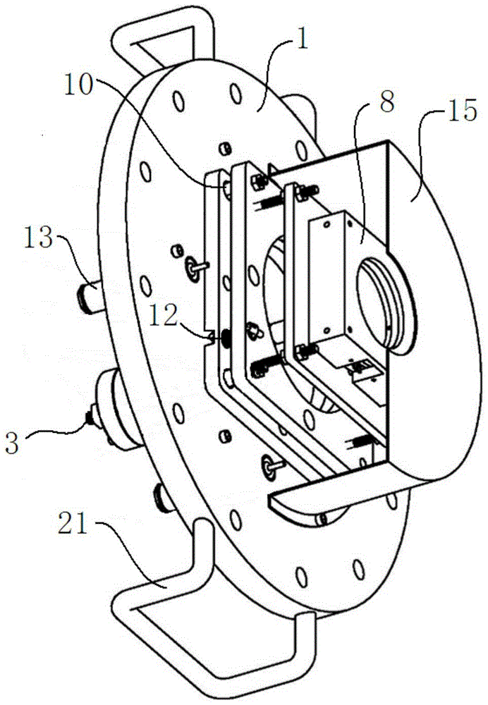 A high-resolution time-of-flight mass spectrometer detector pitch angle external vacuum adjustment device