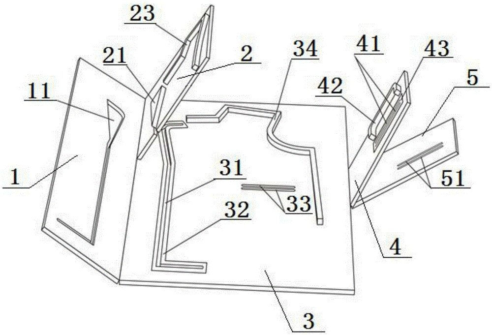 Sewing fixture for sewing suit front part with flap pocket adding with welt to front facing