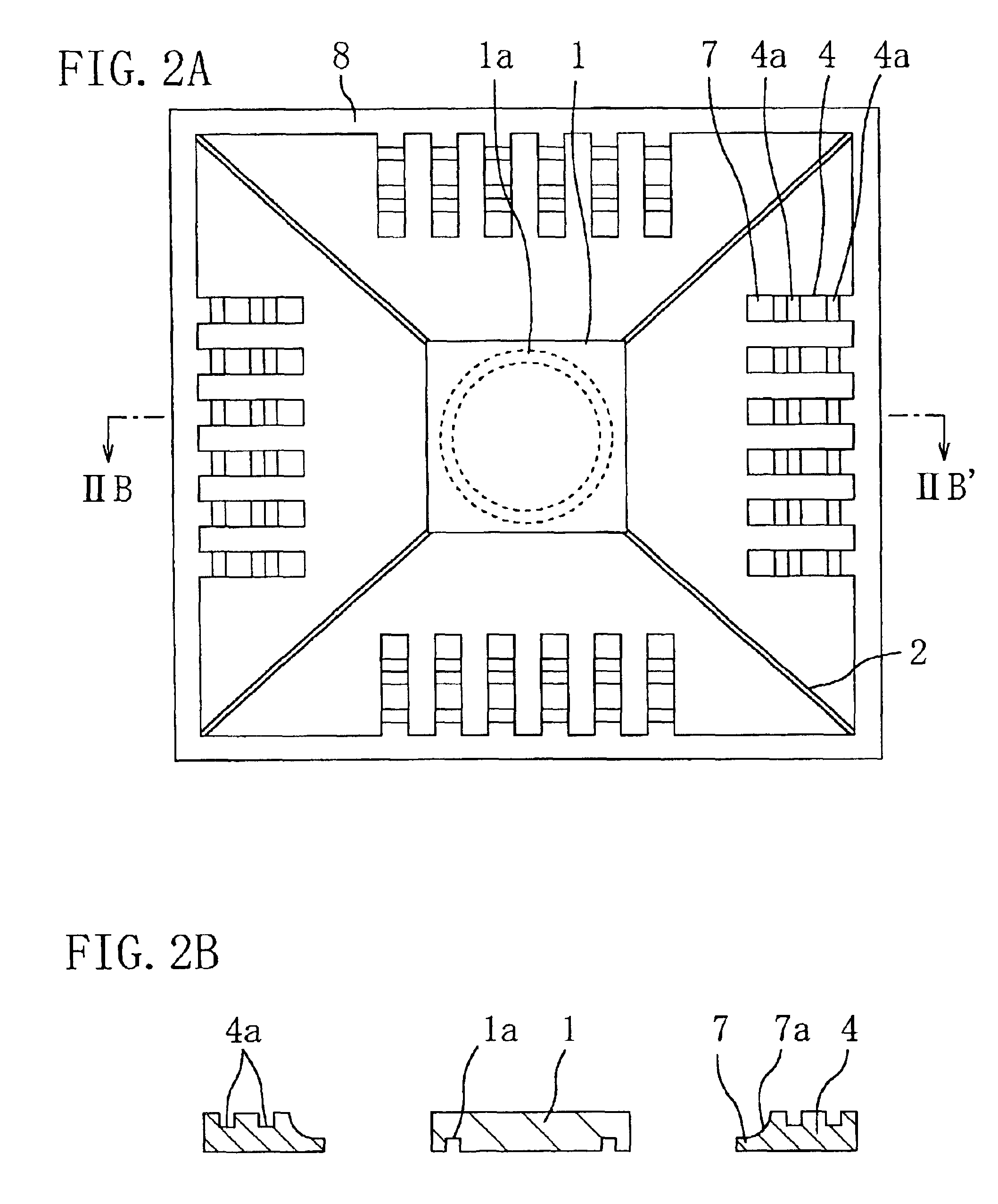 Resin encapsulation semiconductor device utilizing grooved leads and die pad