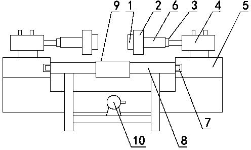 Sliding fixing device for slate chamfering processing machine