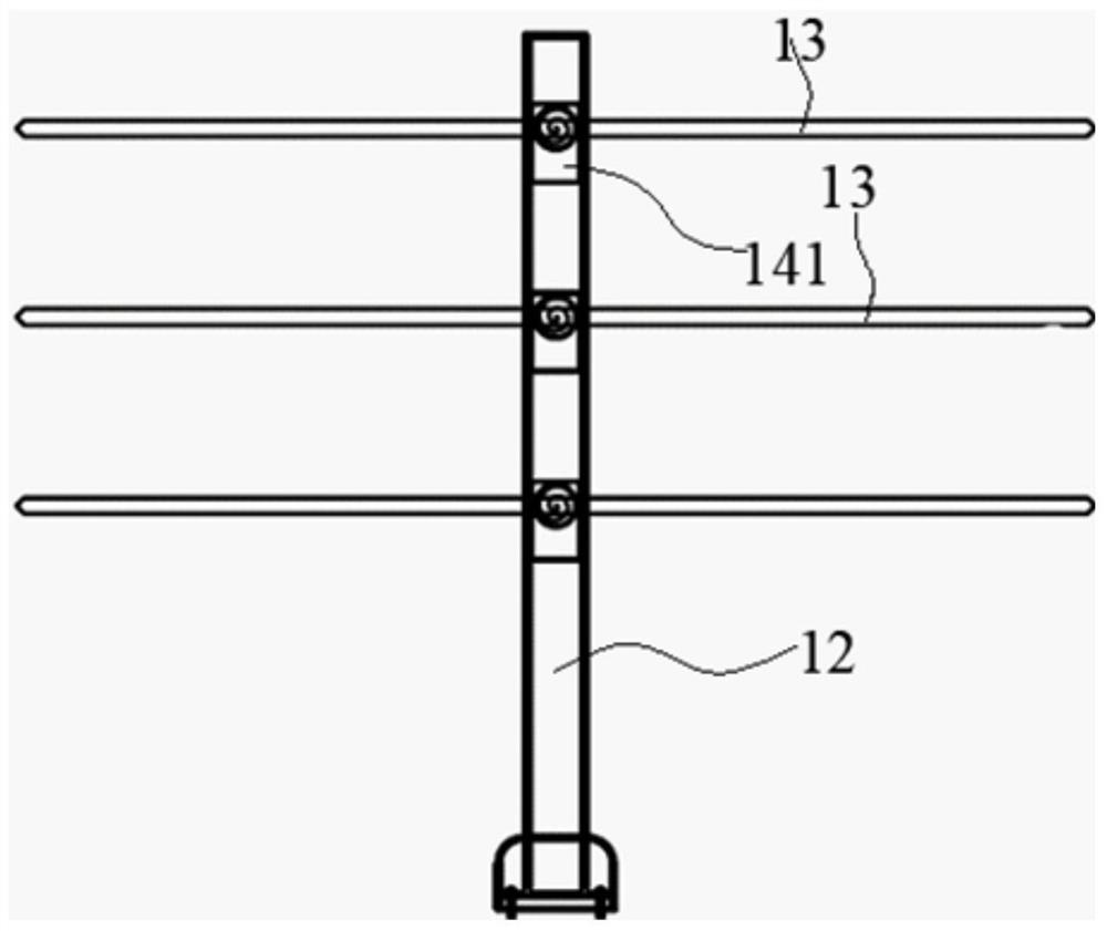 Active pneumatic wing fence rod structure and control method thereof