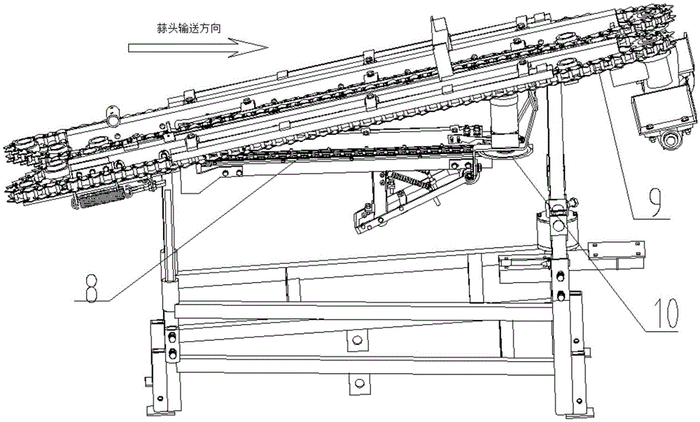 Garlic root cutting device and garlic fruit seedling separator