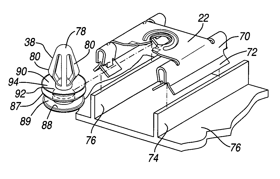 Two-piece interior trim retainer