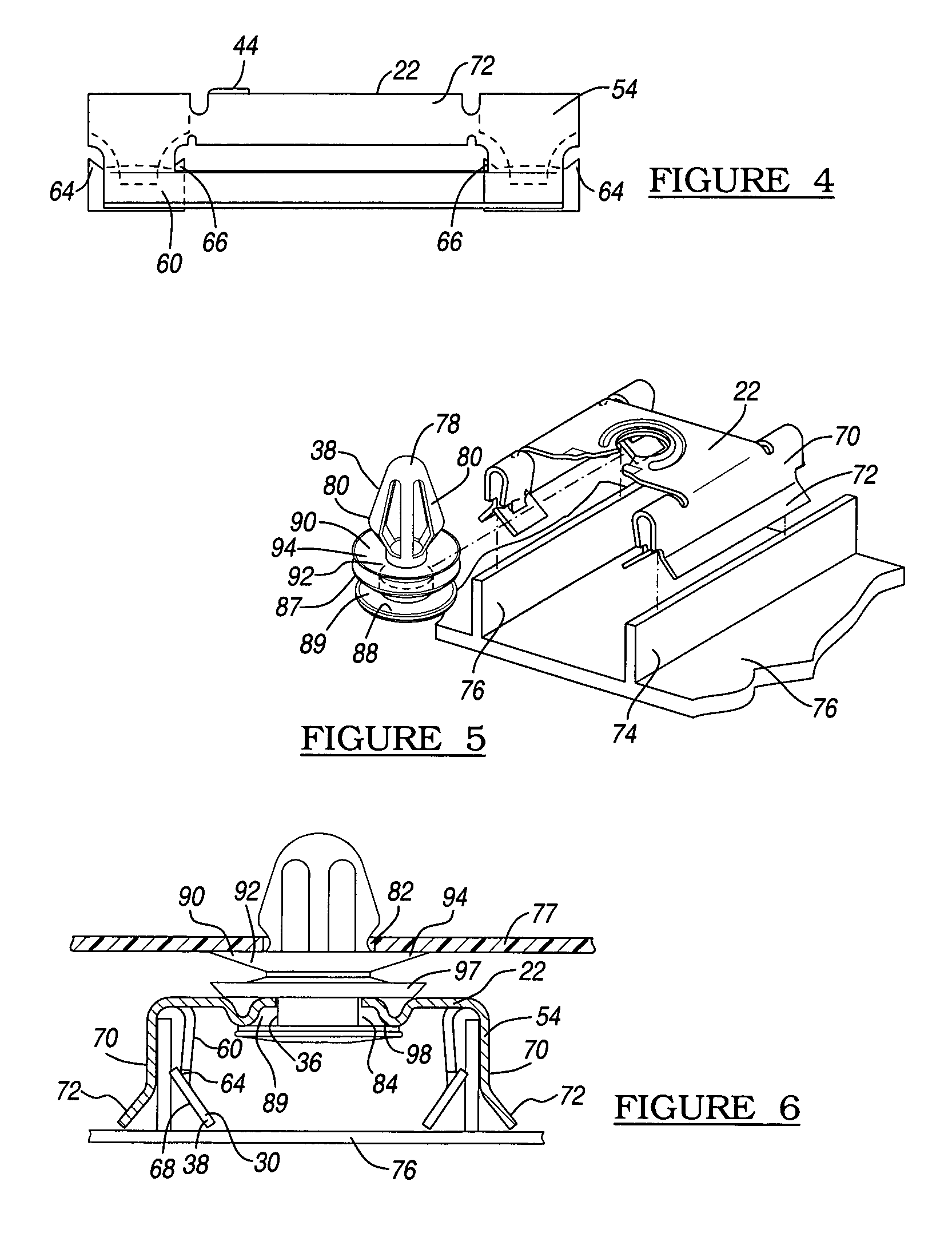 Two-piece interior trim retainer