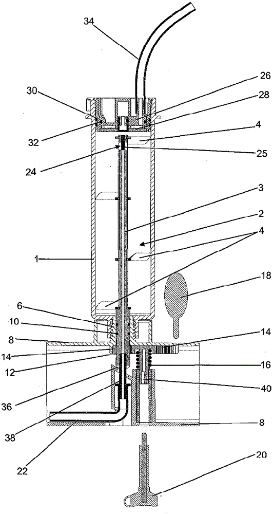 Dispensing device with elastically driven mixer