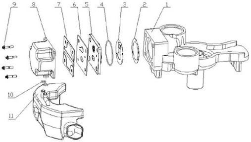 A suction and discharge structure for a compressor