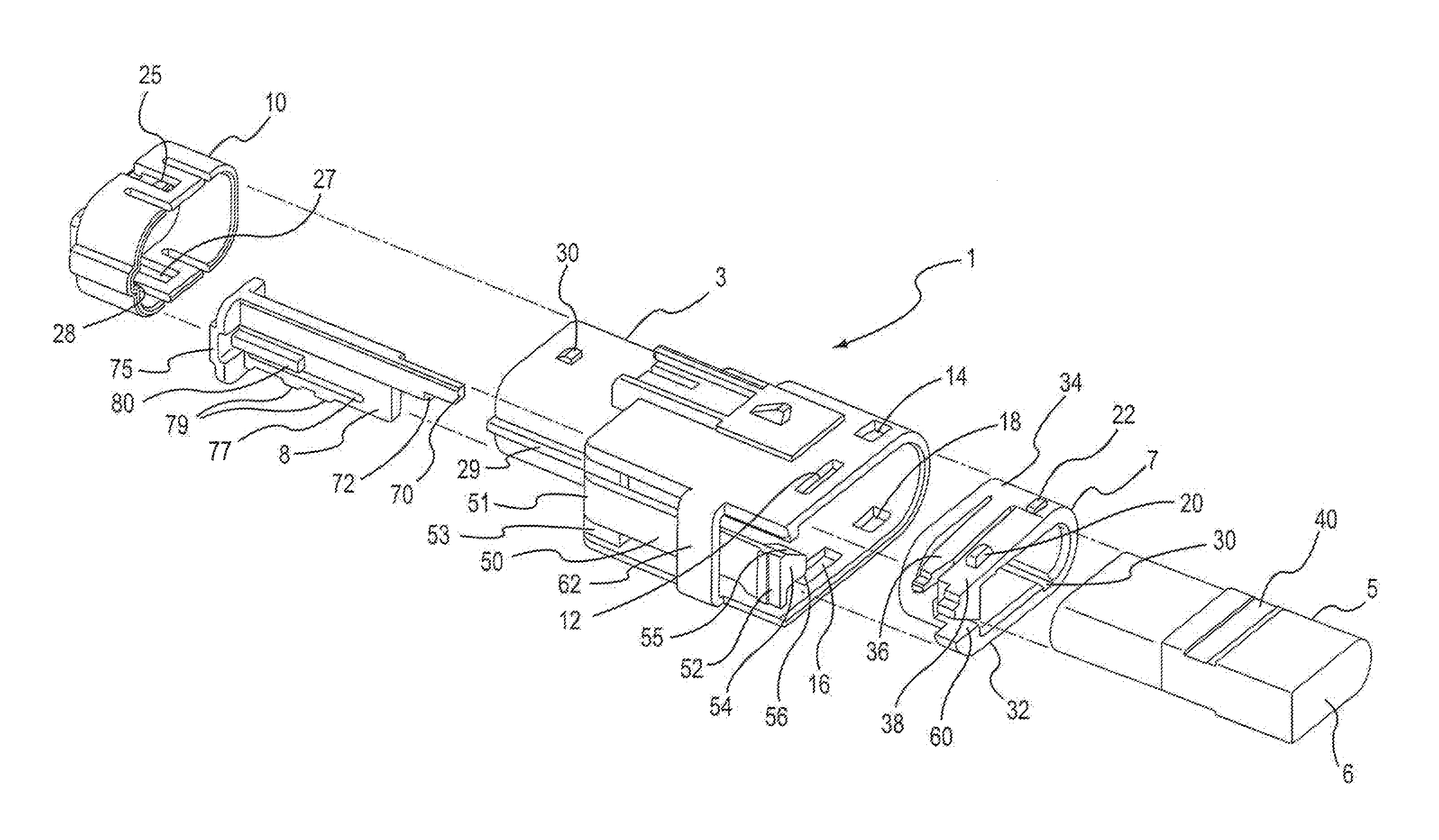 In-line sealed electrical connector apparatus having a connector apparatus position assurance device, and locking method thereof