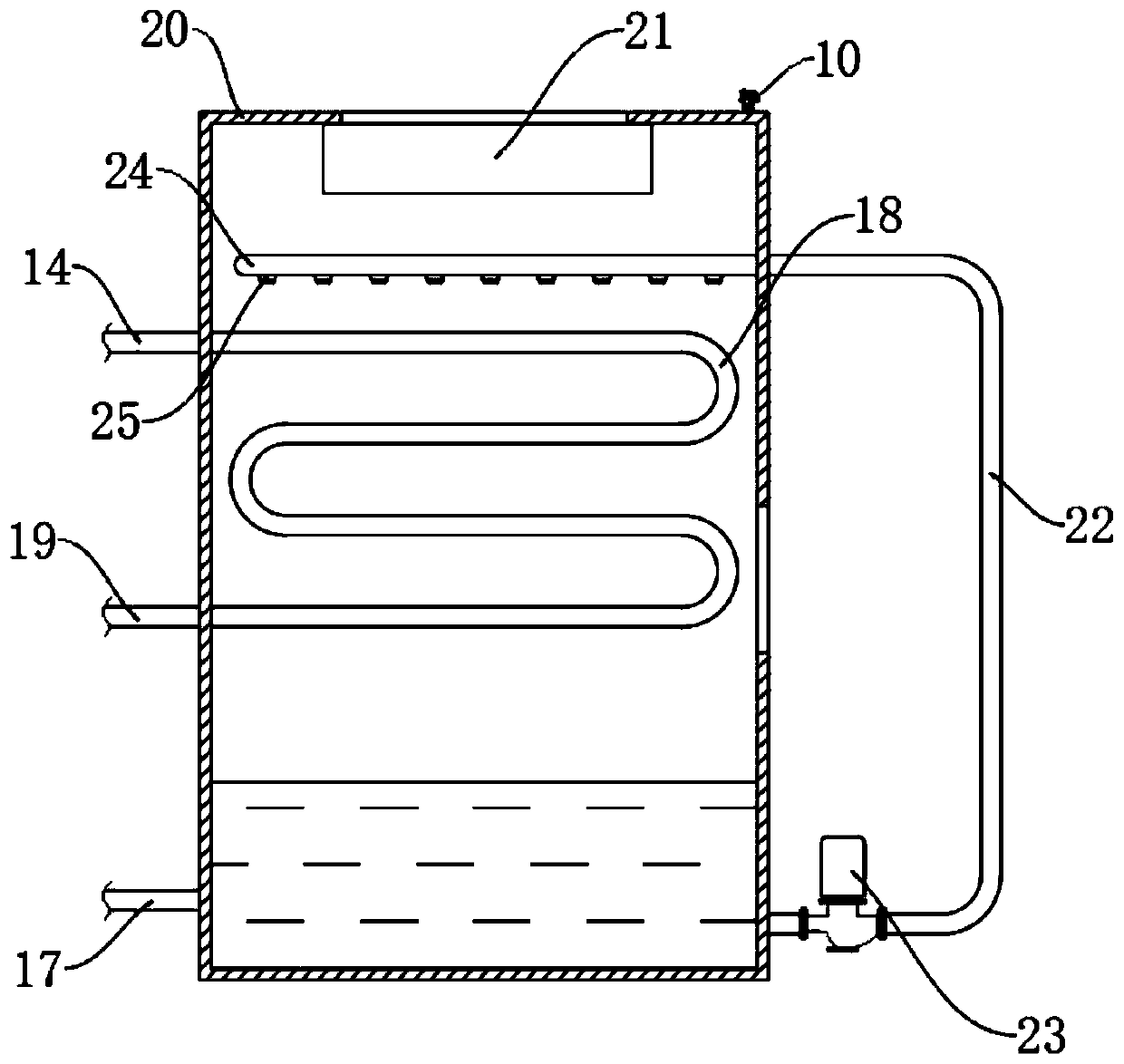 Tank type calcining furnace cooling system capable of recycling waste hot water and cooling method